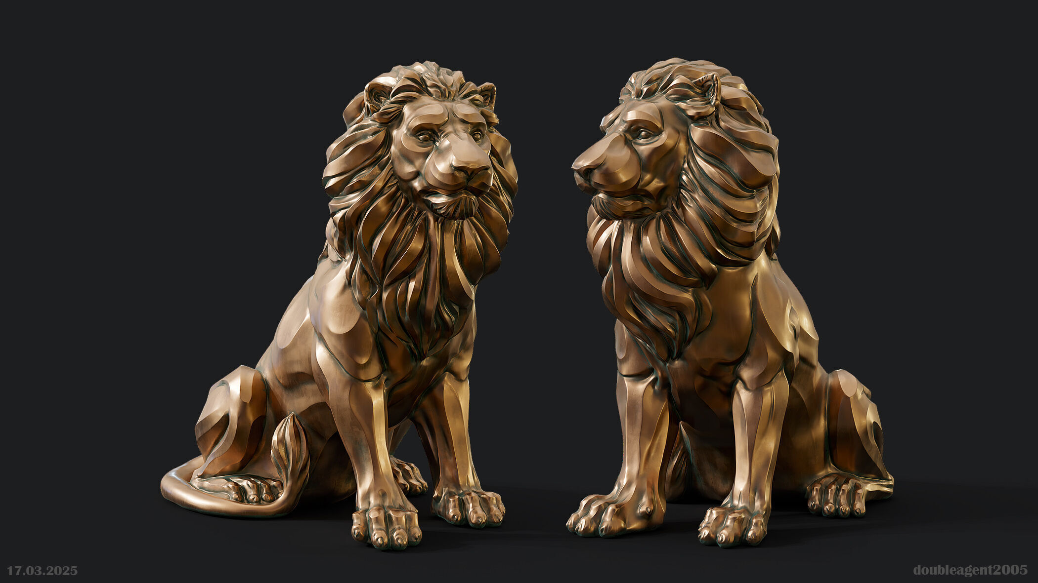 Stylized Lion by doubleagent2005 3D print model_2