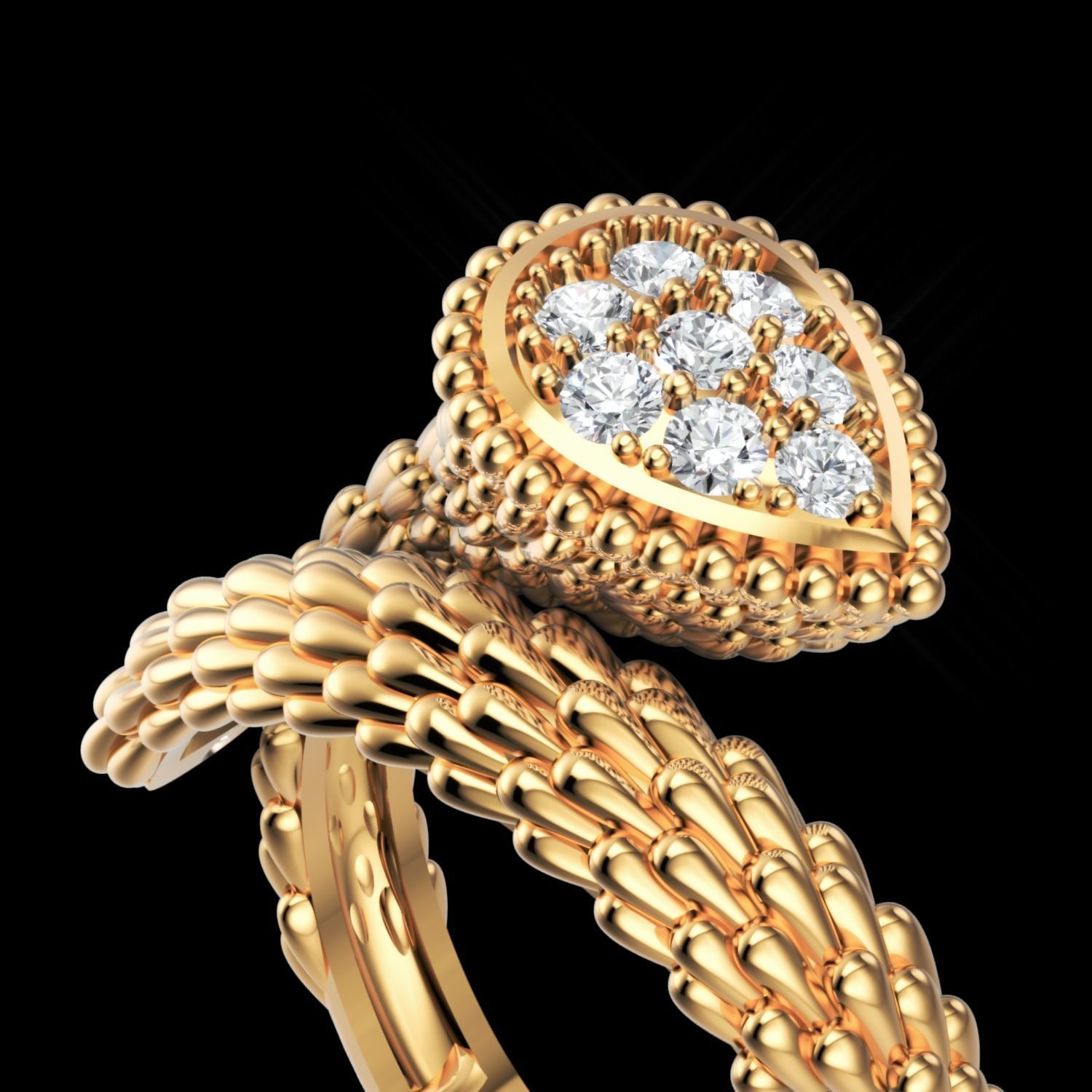 Boucheron Ring 3D print model_1