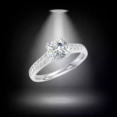 CUSHION SQURE CUT SOLITER DIAMOND RING