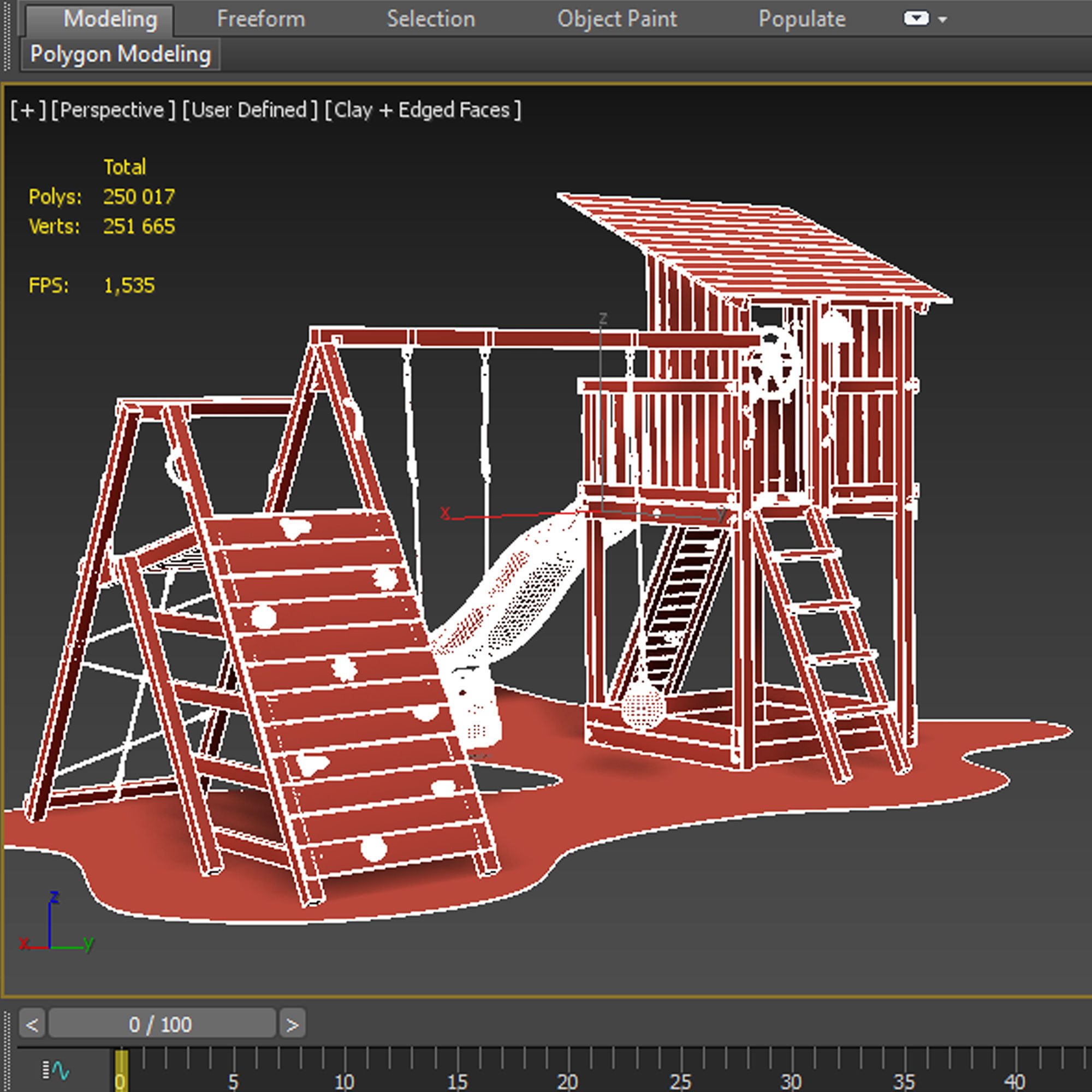 Game complex Beach Hut 1-02 3D model_6