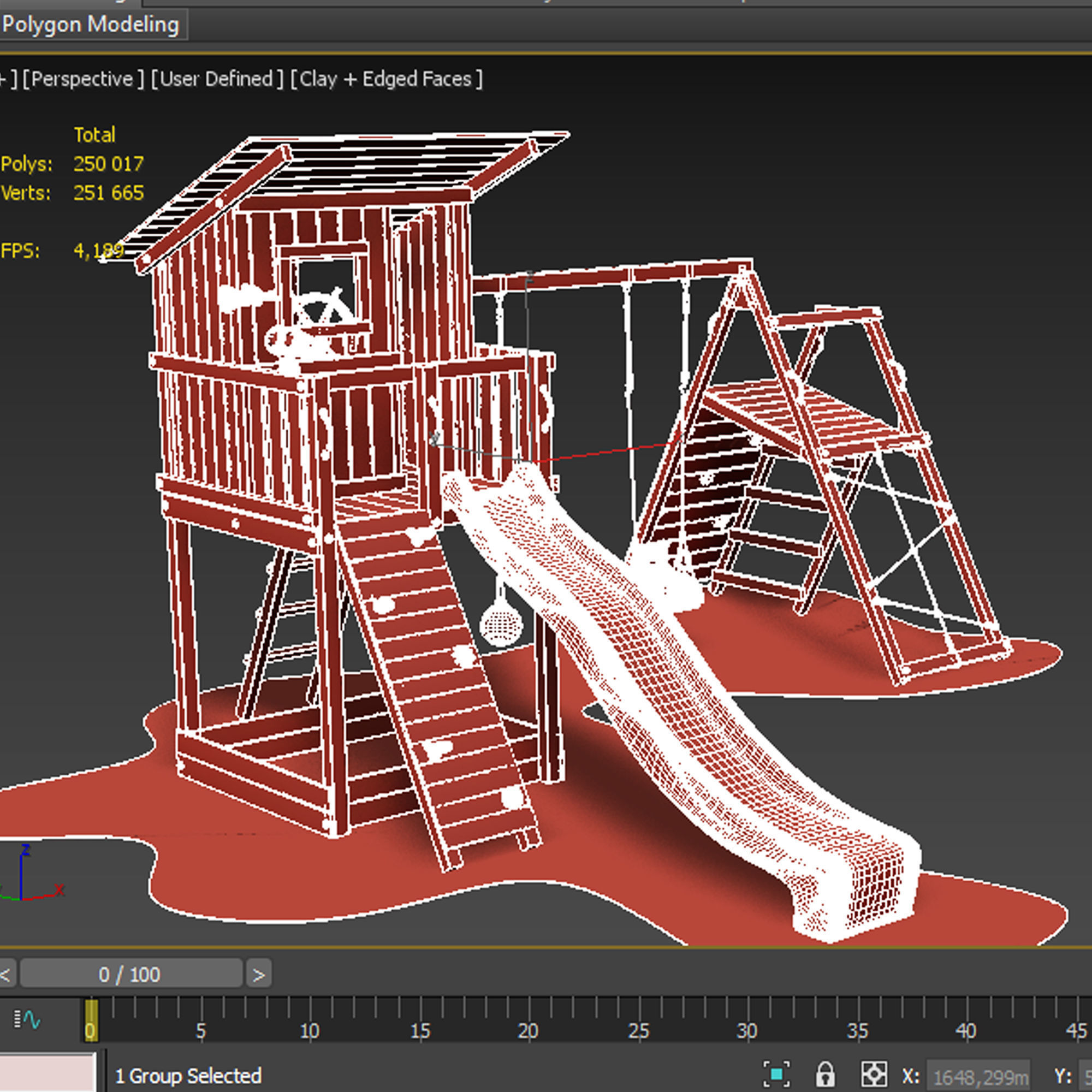 Game complex Beach Hut 1-02 3D model_5