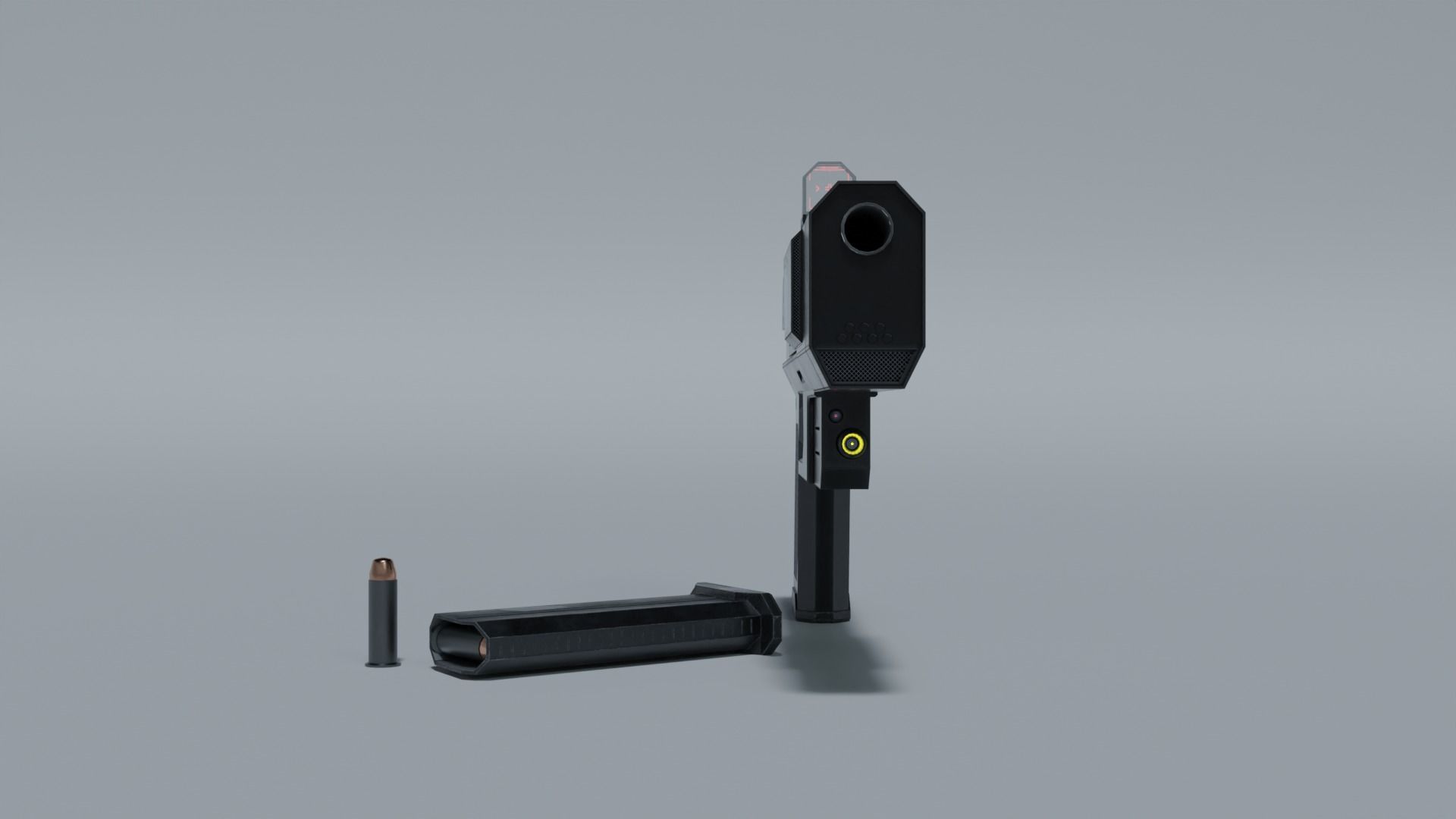 Sci-fi pistol Low-poly 3D model_31