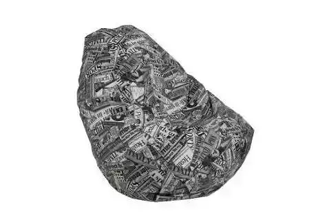 Gray fabric pouf 3D model
