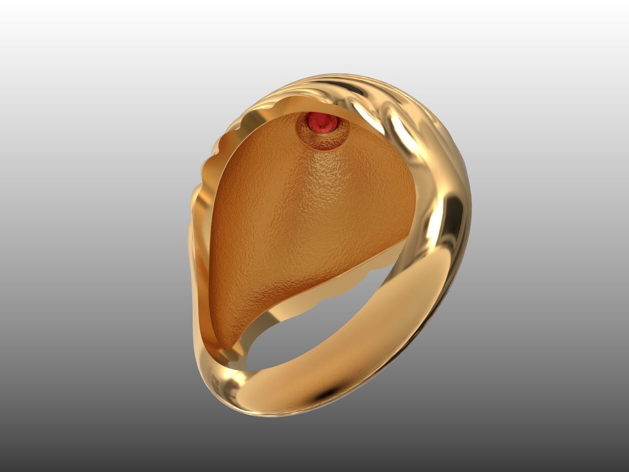 oriental ruby dome twist maharaja ring 3D print model_4