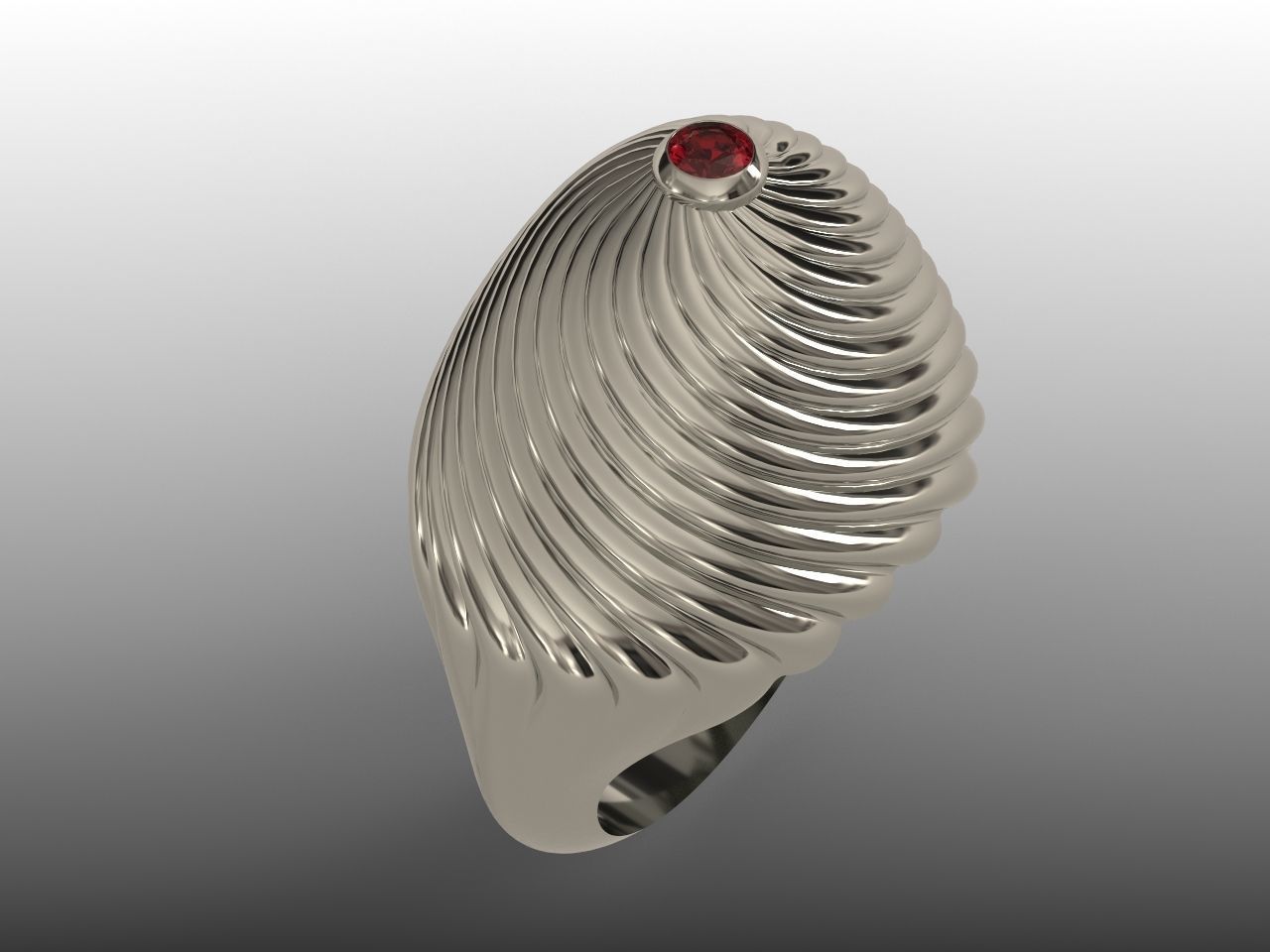oriental ruby dome twist maharaja ring 3D print model_3
