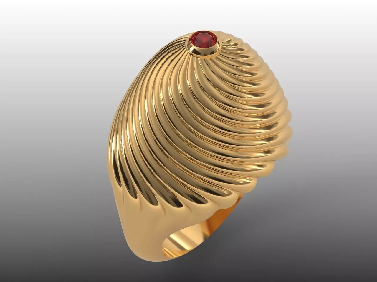 oriental ruby dome twist maharaja ring 3D print model_0