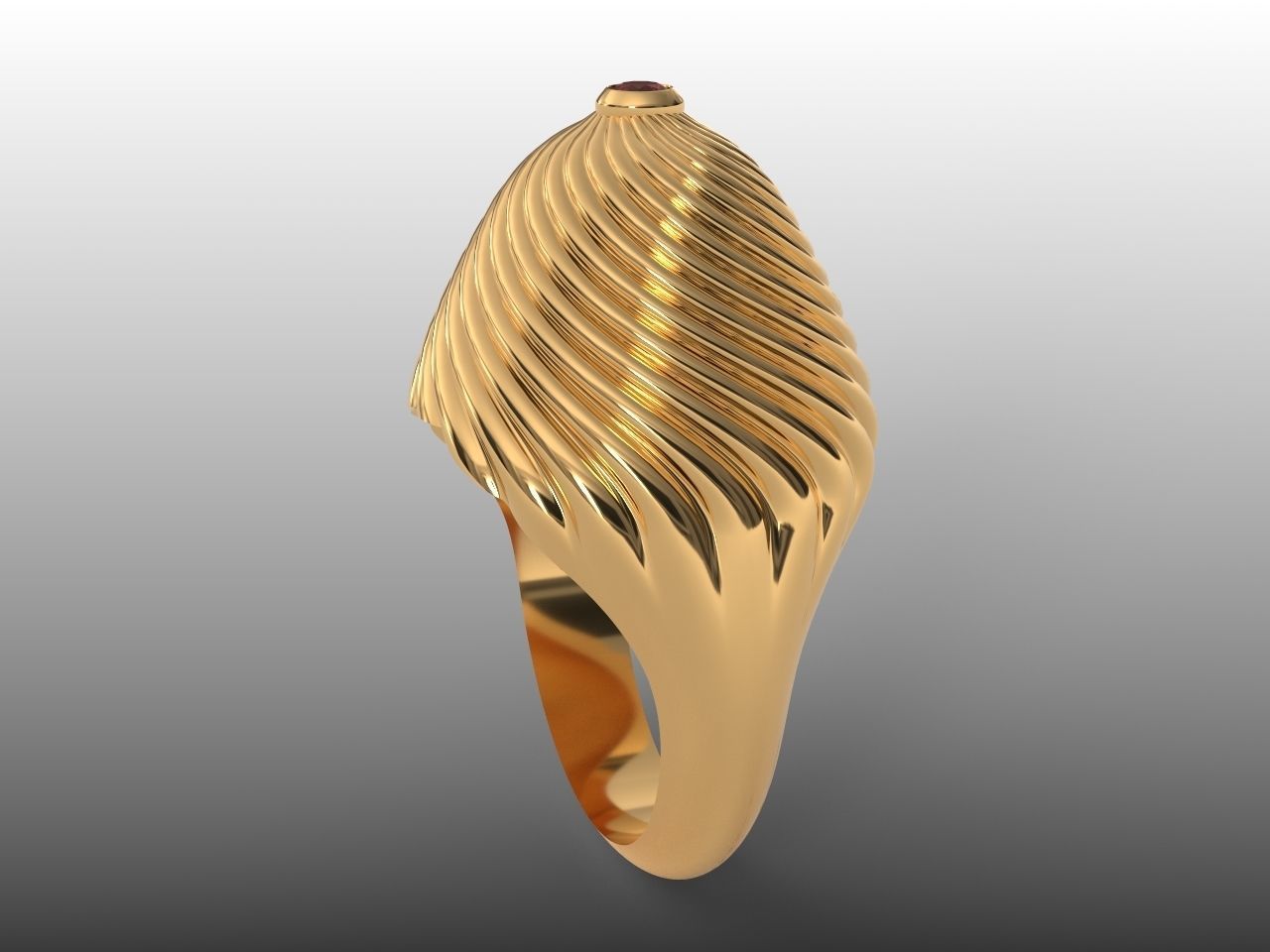oriental ruby dome twist maharaja ring 3D print model_2