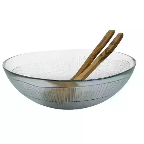 Glass bowl with spoon 3D model