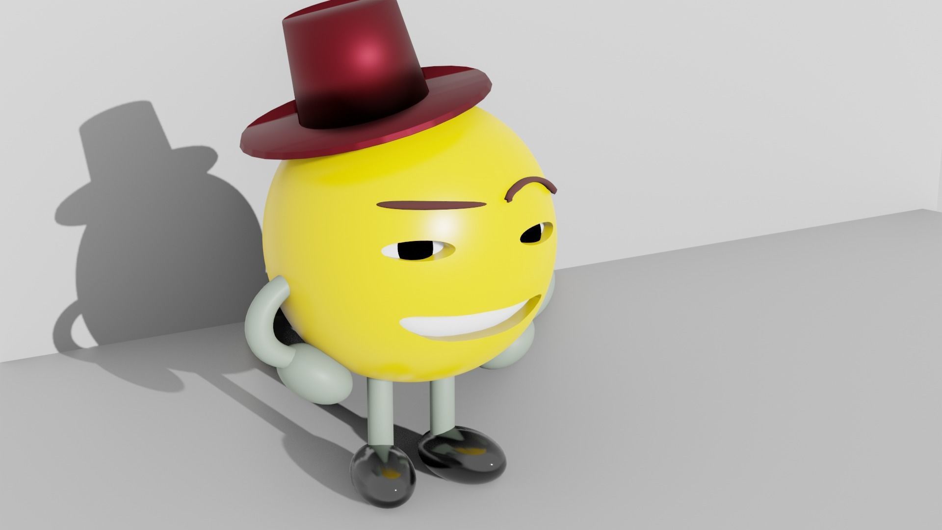 Yellow smiley emoji Free 3D model_2