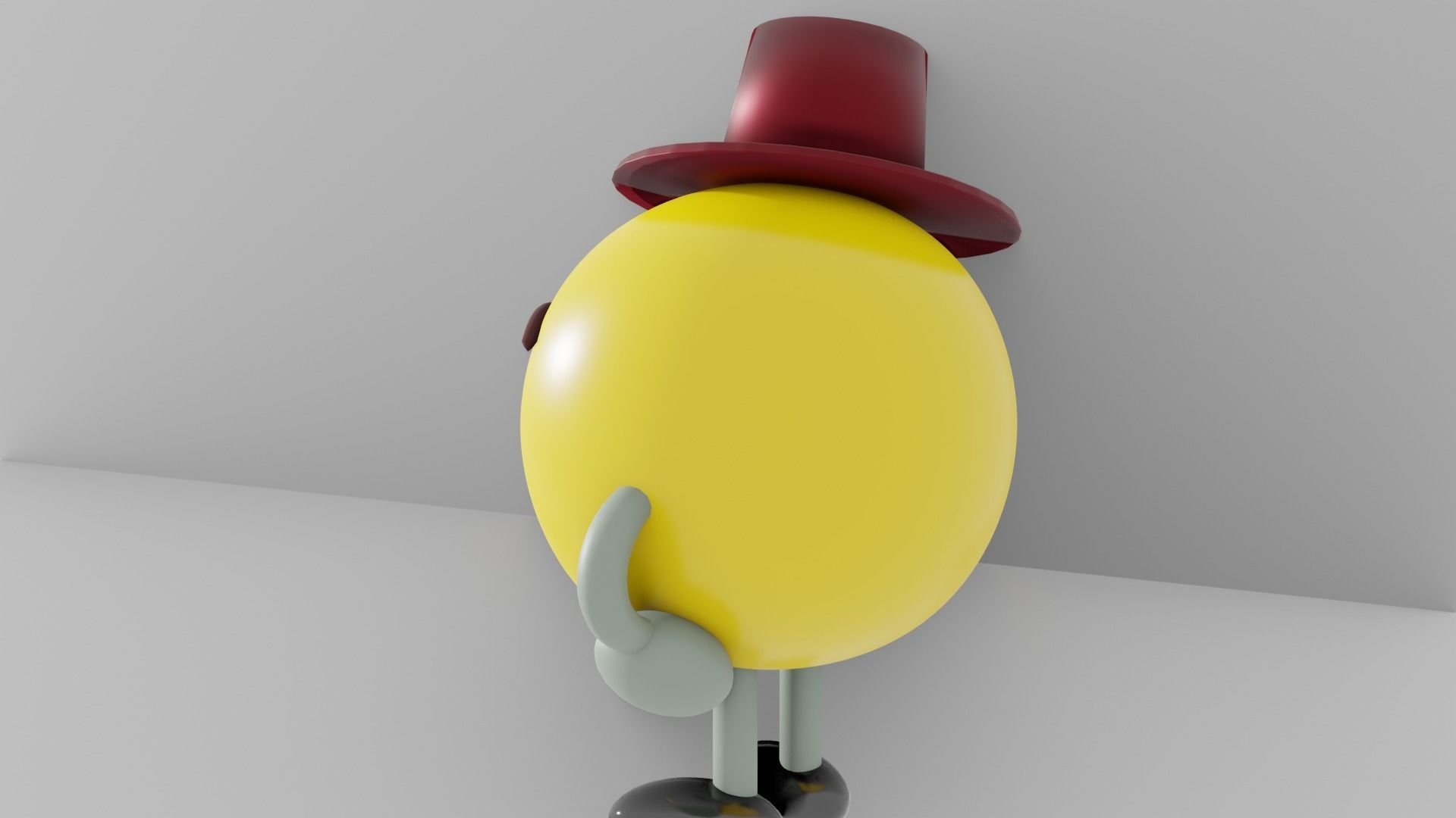 Yellow smiley emoji Free 3D model_4