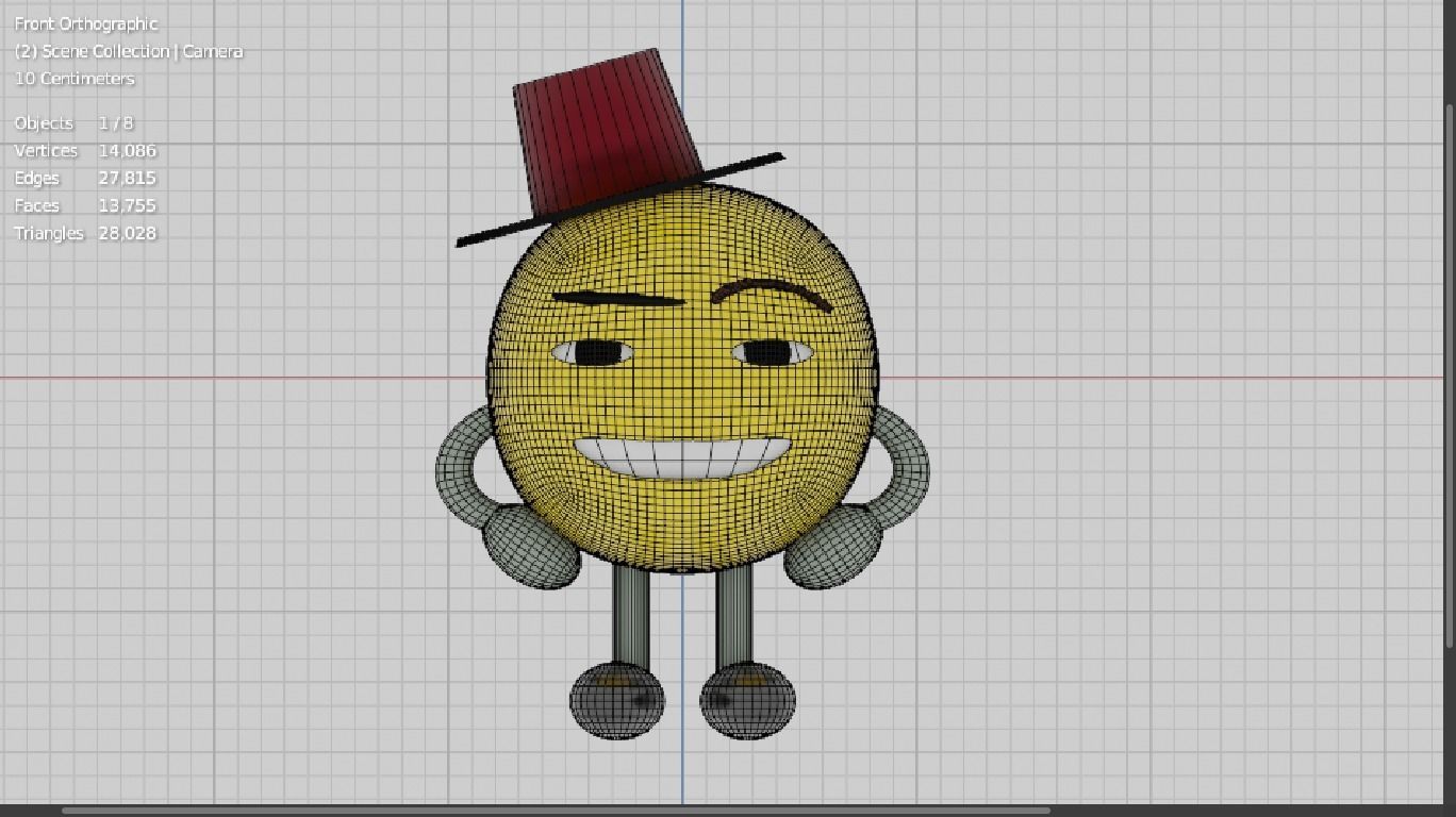 Yellow smiley emoji Free 3D model_6