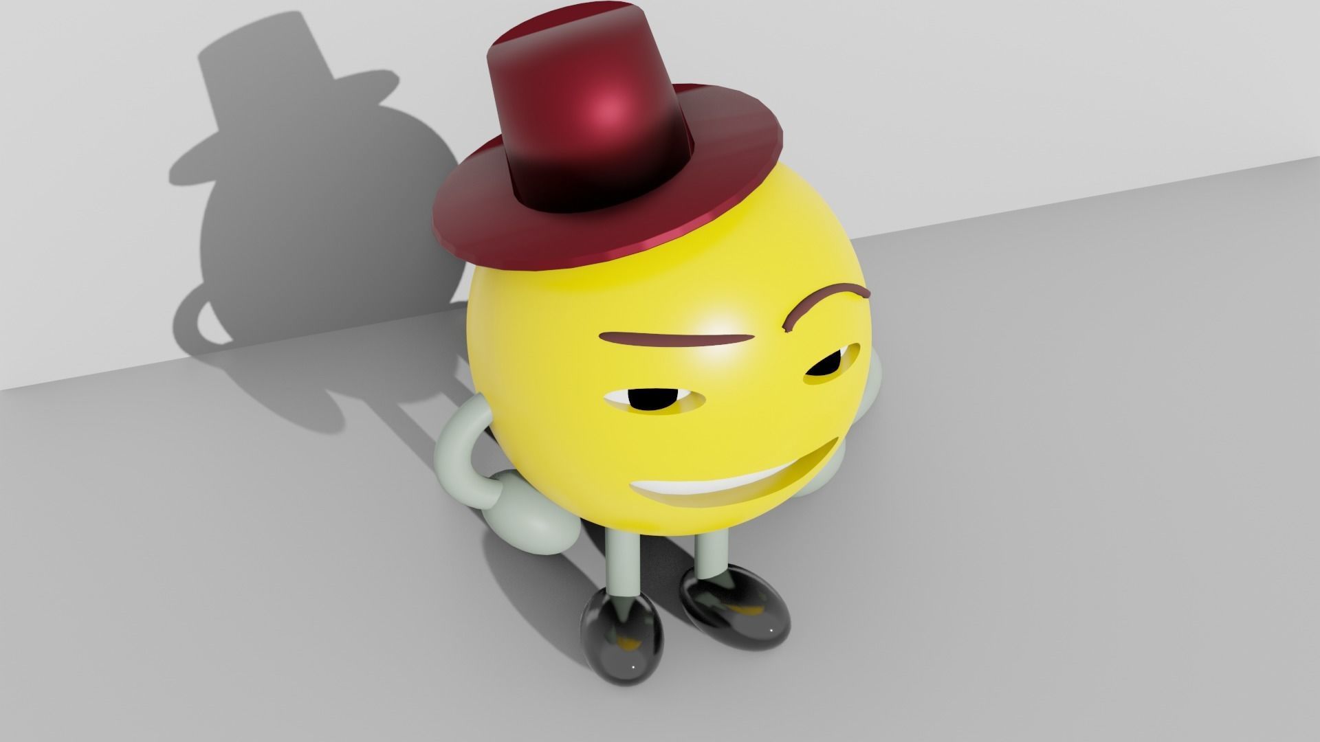 Yellow smiley emoji Free 3D model_3