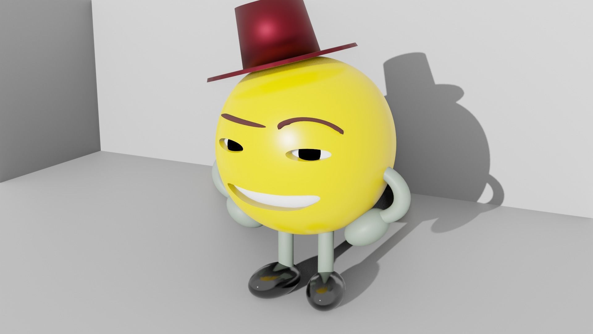 Yellow smiley emoji Free 3D model_1