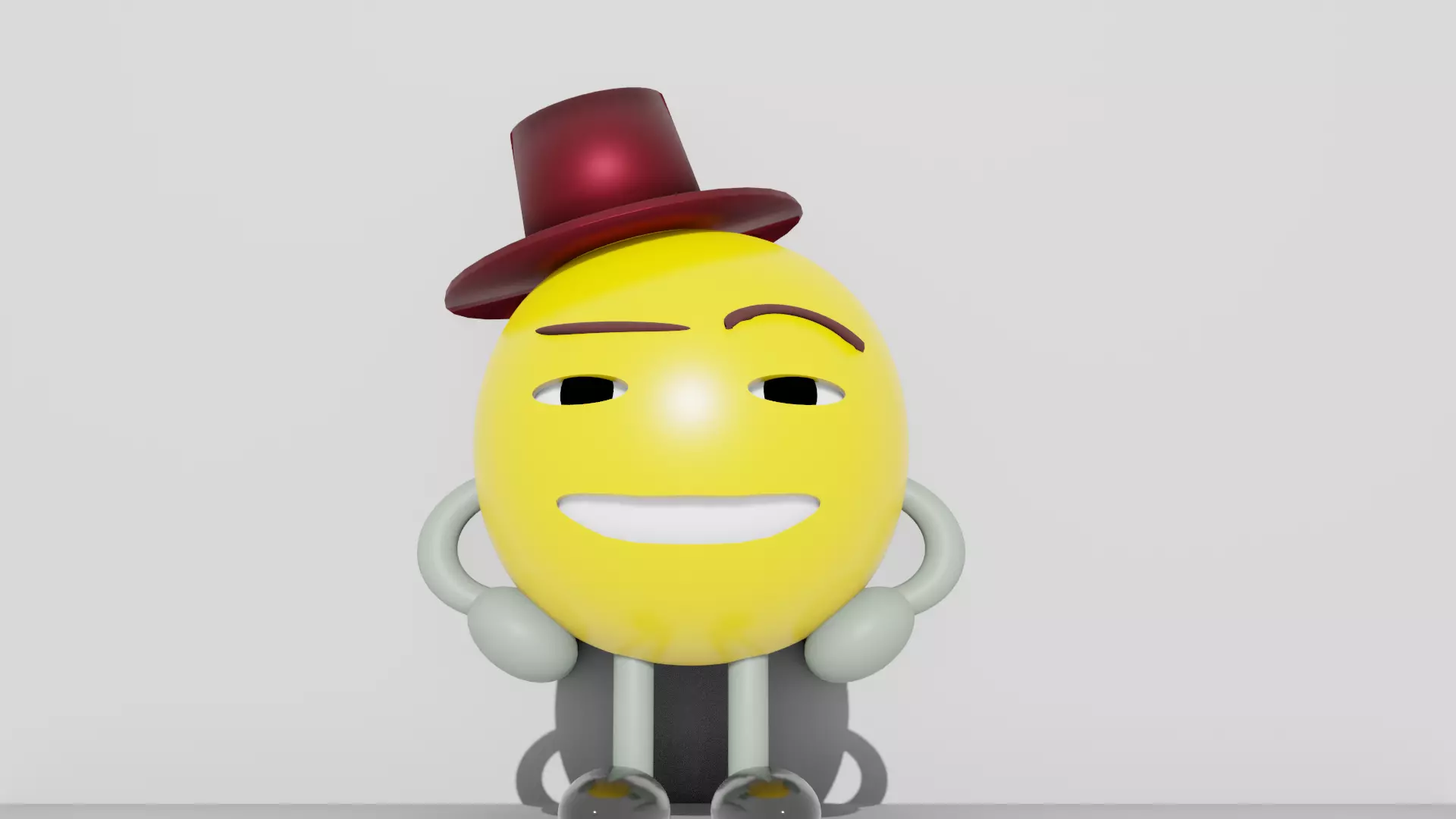 Yellow smiley emoji Free 3D model_0