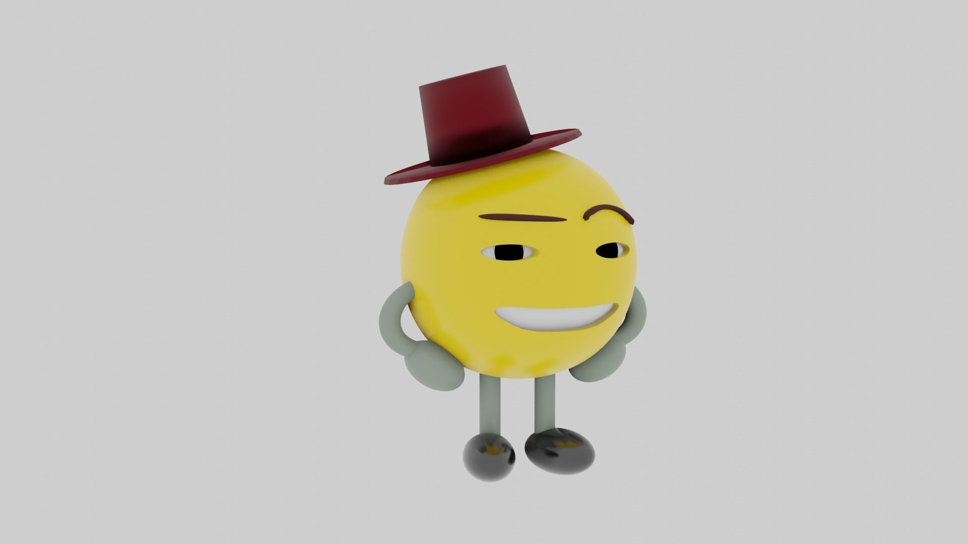 Yellow smiley emoji Free 3D model_5