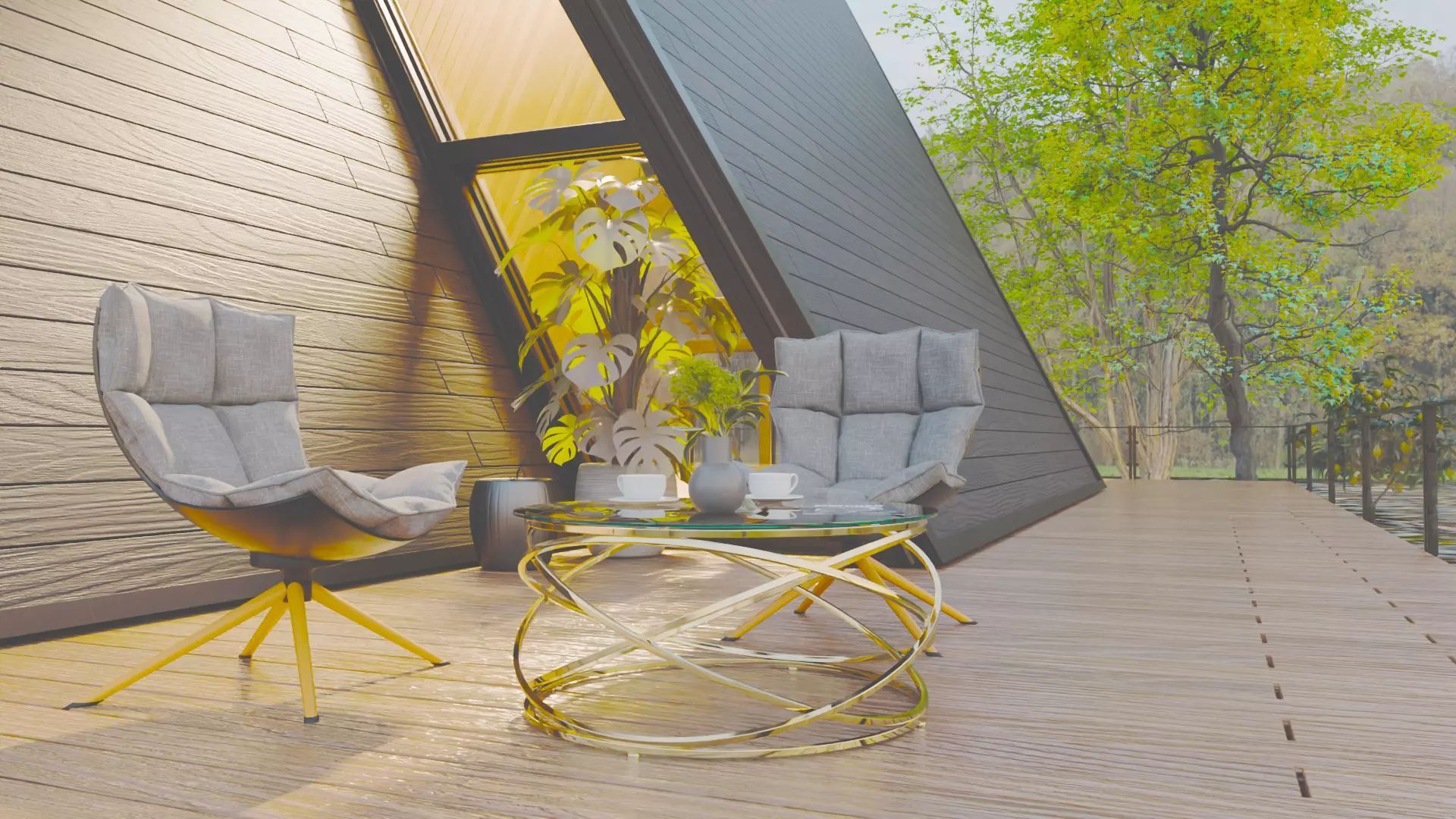forest house scene 3D model