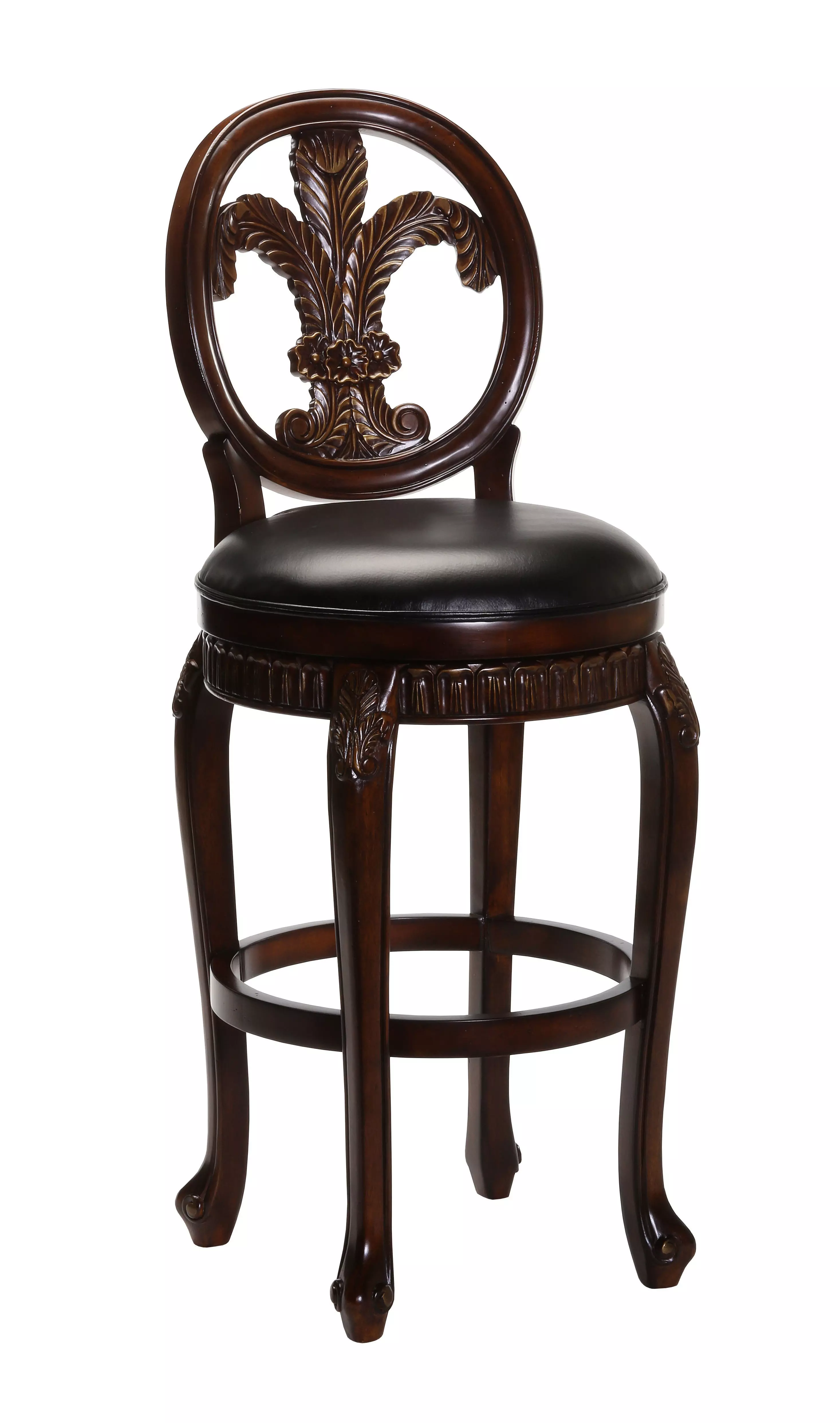 Hillsdale Fleur de Lis Backless Swivel Bar Stool 3D model_0