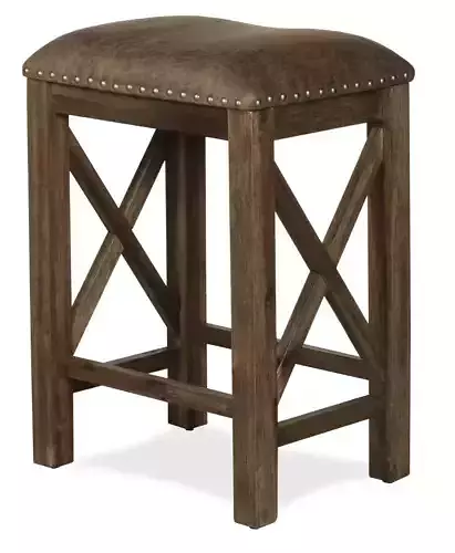 The Gray Barn Wild Hen Bench Wood Backless Counter Height Stool 3D model