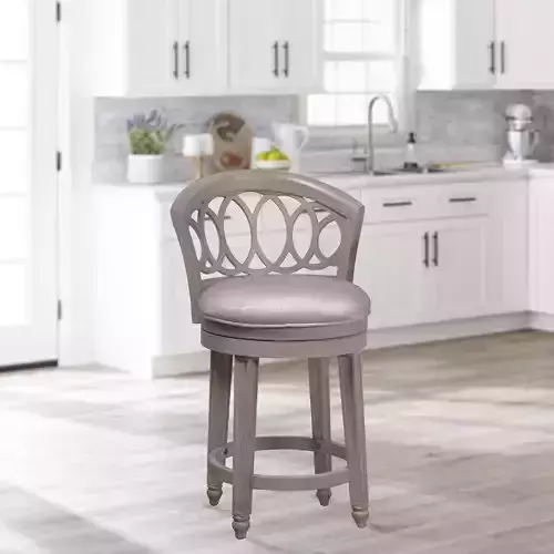 Adelyn Antique Graywash Swivel Bar Stool