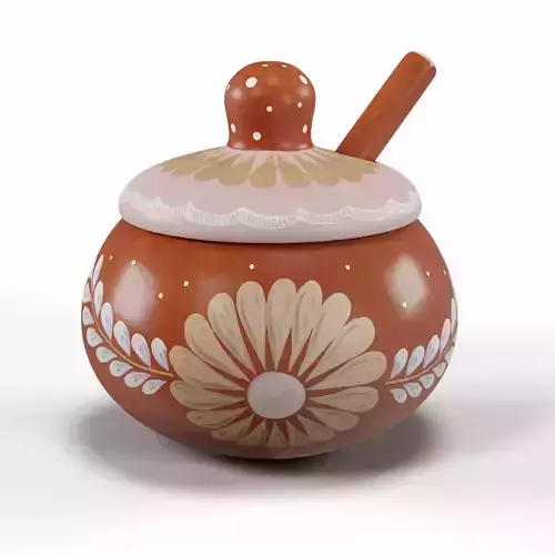 Handmade clay pot 3D model