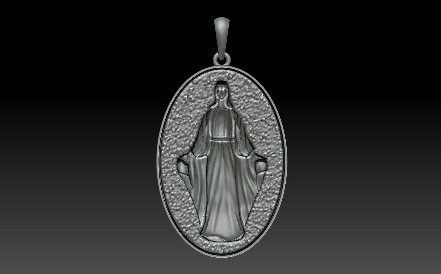 HOLY MARRY PENDANT 3D print model_3