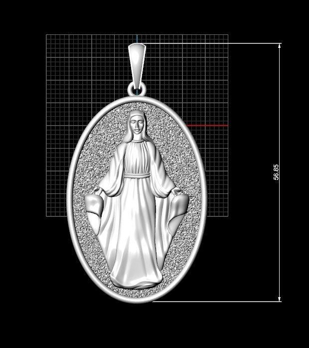 HOLY MARRY PENDANT 3D print model_4