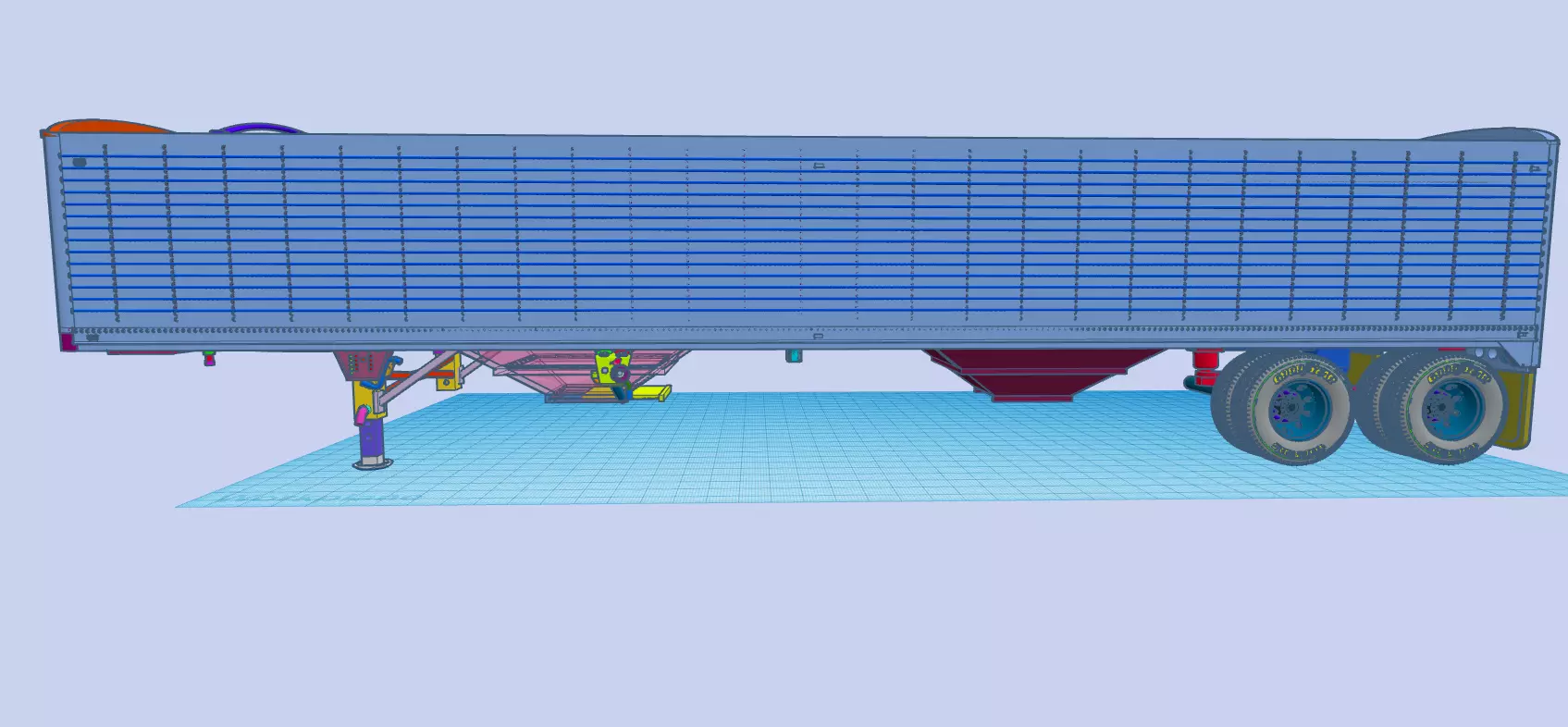 43 ft Hopper Trailer 1-25th scale 3D print model