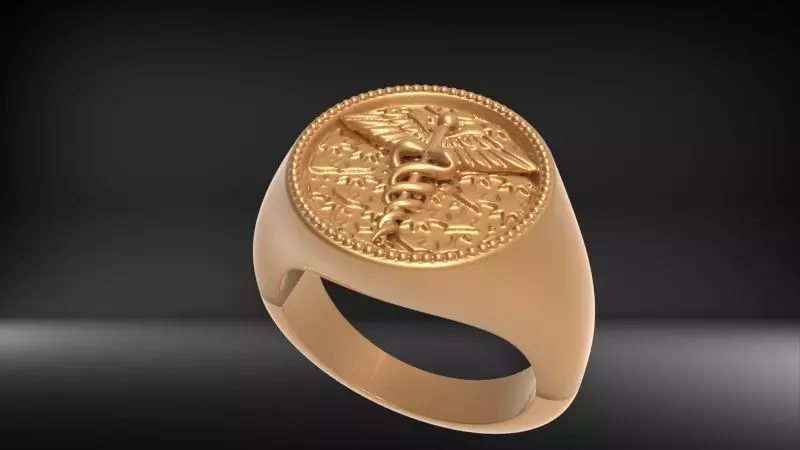 Caduceus Medical Ring Symbol Jewelry 3D print model