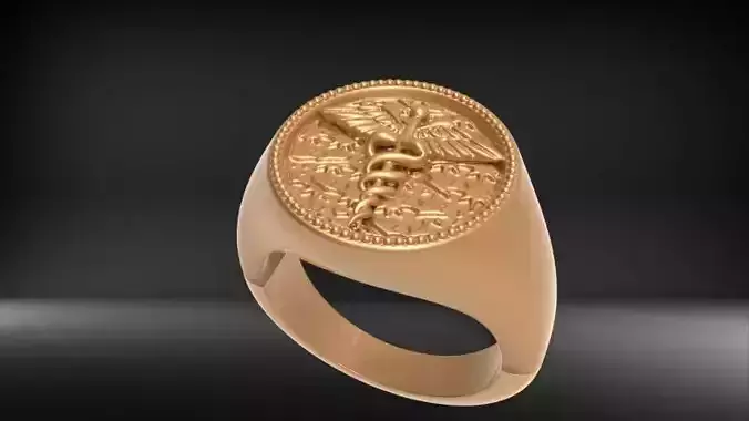 Caduceus Medical Ring Symbol Jewelry