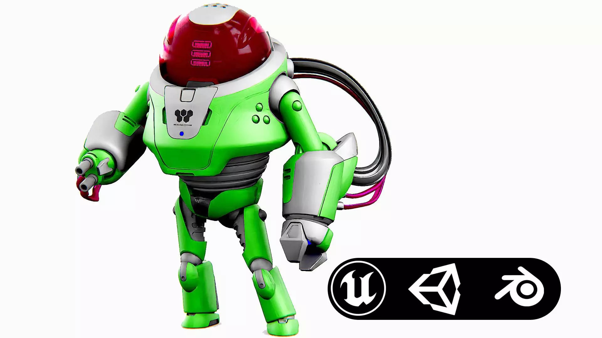 MINERAL PICKER BOT Rigged for Unreal Engine - Unity - MIXAMO 3D model_0