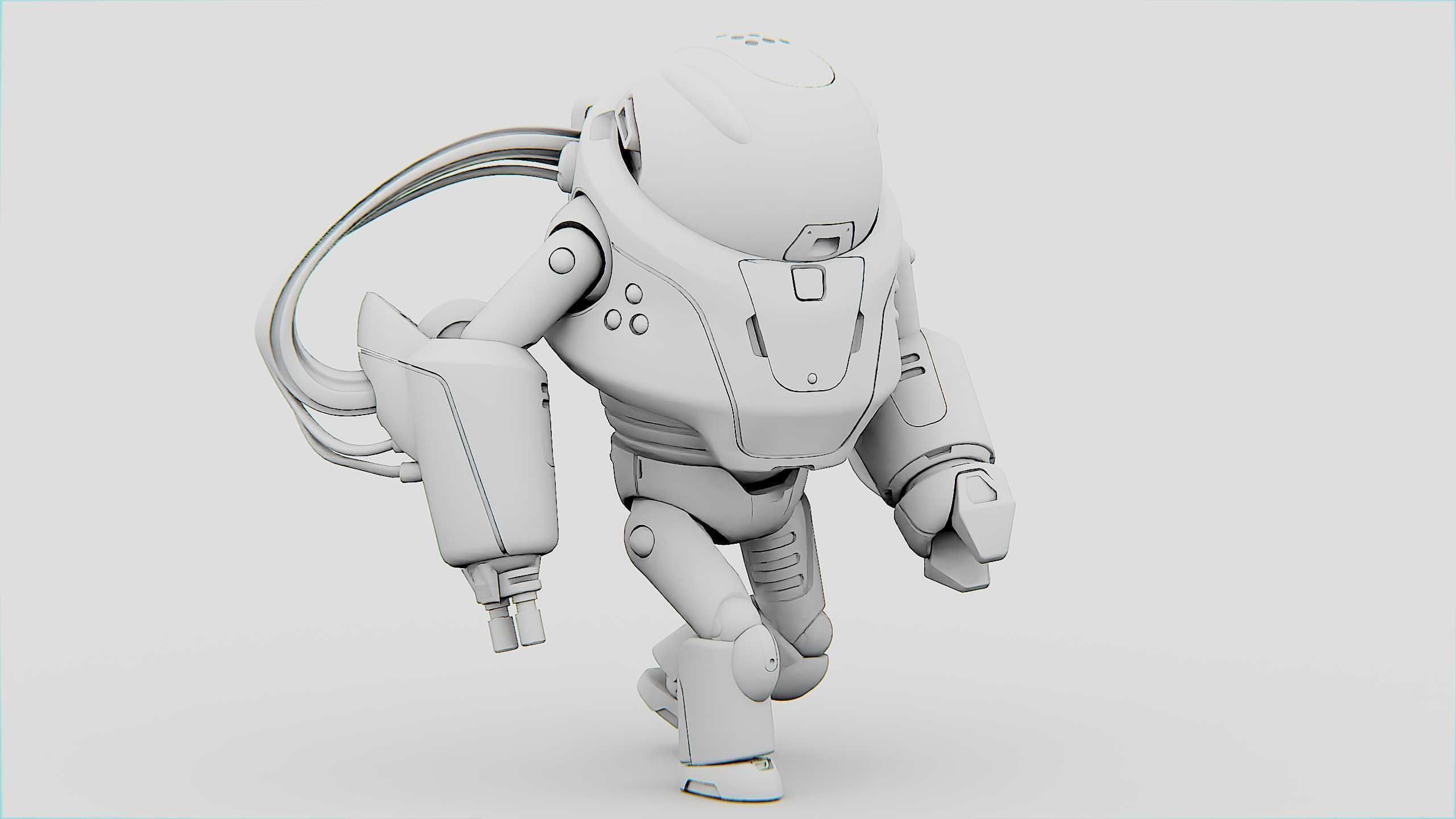 MINERAL PICKER BOT Rigged for Unreal Engine - Unity - MIXAMO 3D model_35