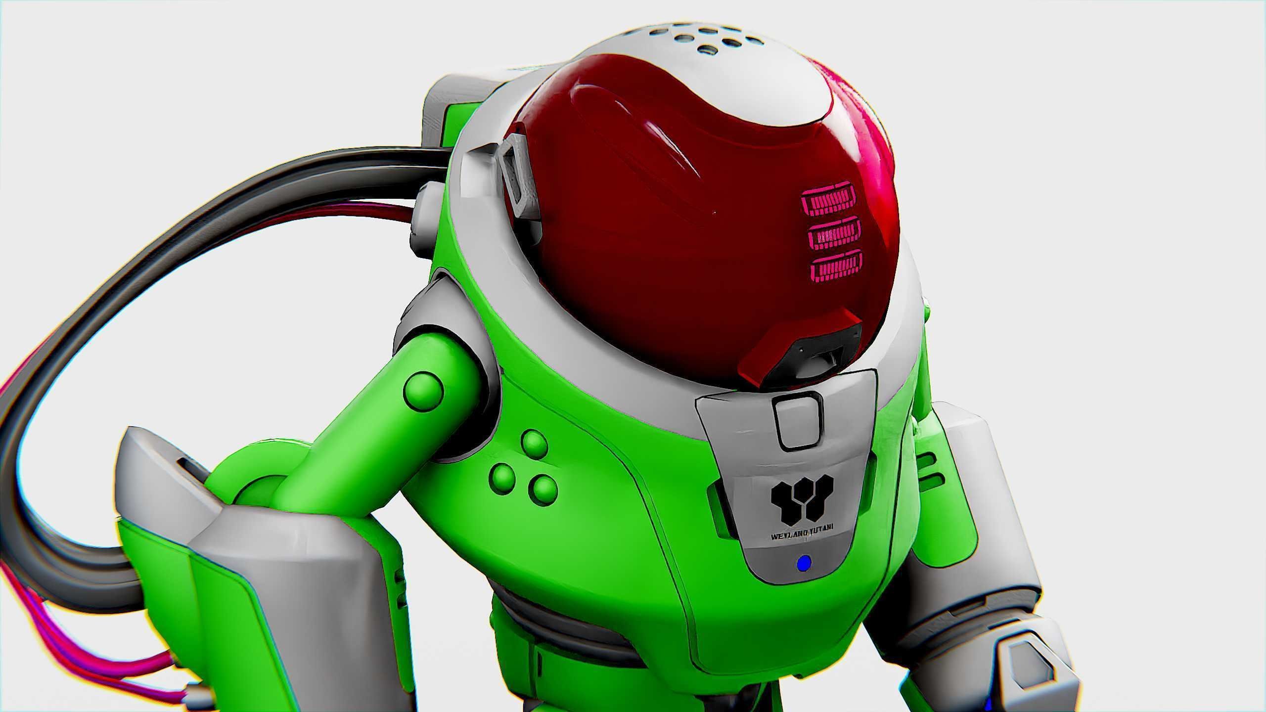 MINERAL PICKER BOT Rigged for Unreal Engine - Unity - MIXAMO 3D model_20