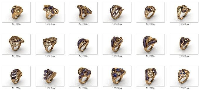 ring 25 pieces drawing 3d rihone drawing ring rings ring  ring 3D print model