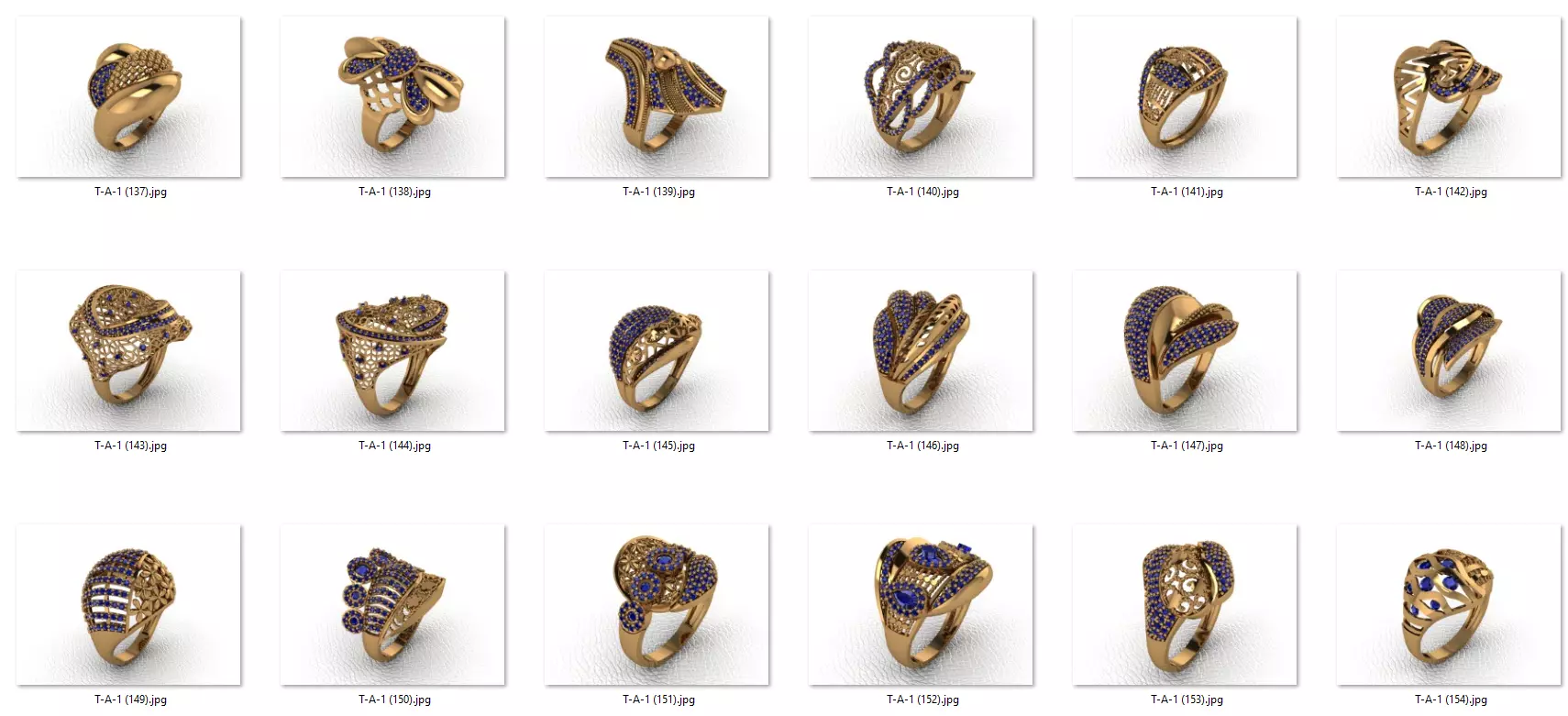 ring 25 pieces drawing 3d rihone drawing ring rings ring ring 3D print model