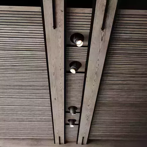 Wooden ceiling design with lighting