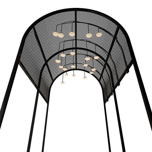 Metal Arc Ceiling with lighting 3D model