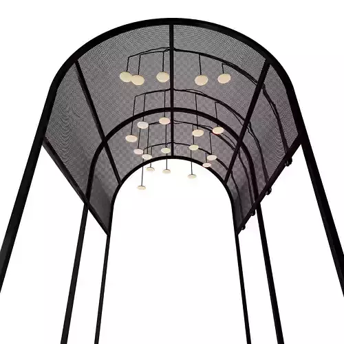 Metal Arc Ceiling with lighting 3D model