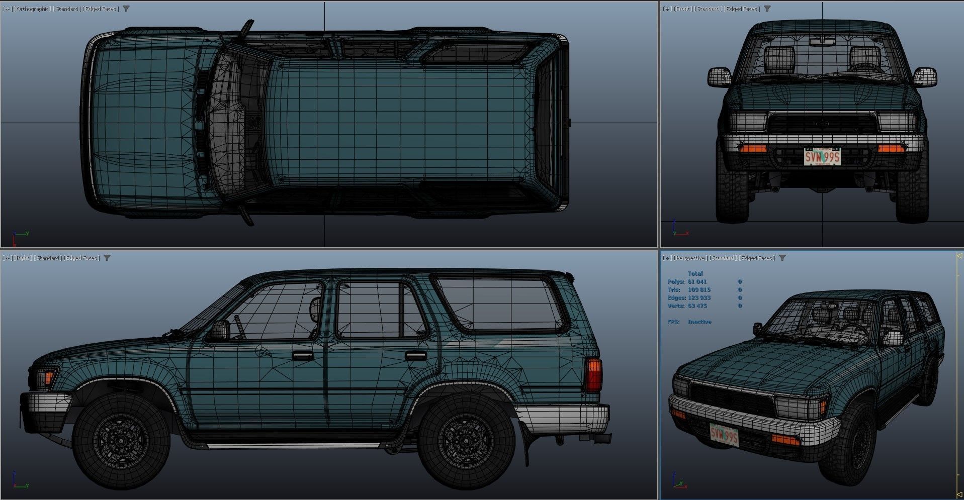 1994 Toyota 4Runner Low-poly 3D model_44