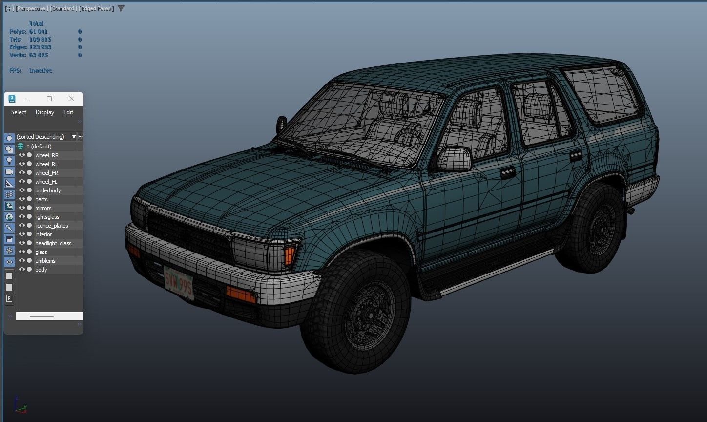 1994 Toyota 4Runner Low-poly 3D model_42