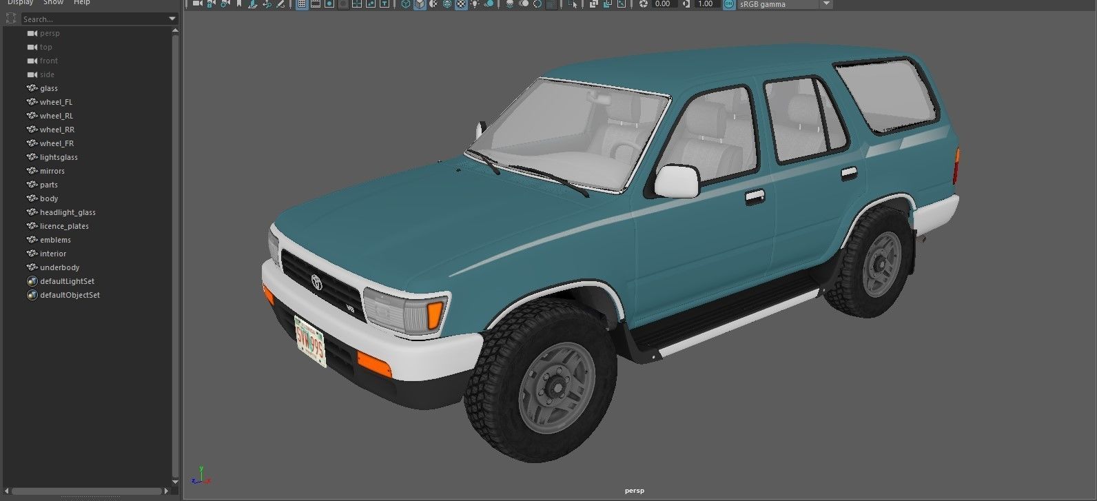 1994 Toyota 4Runner Low-poly 3D model_40