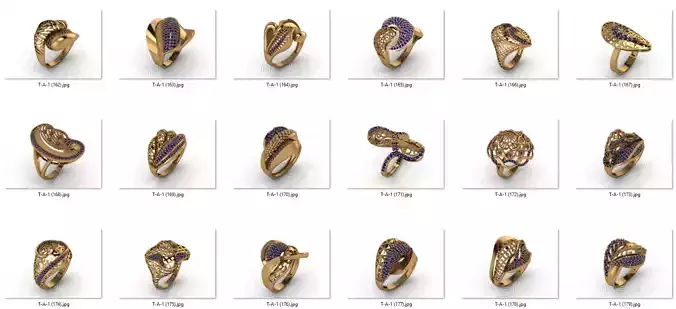 ring 25 pieces drawing 3d rihone drawing ring rings ring models 