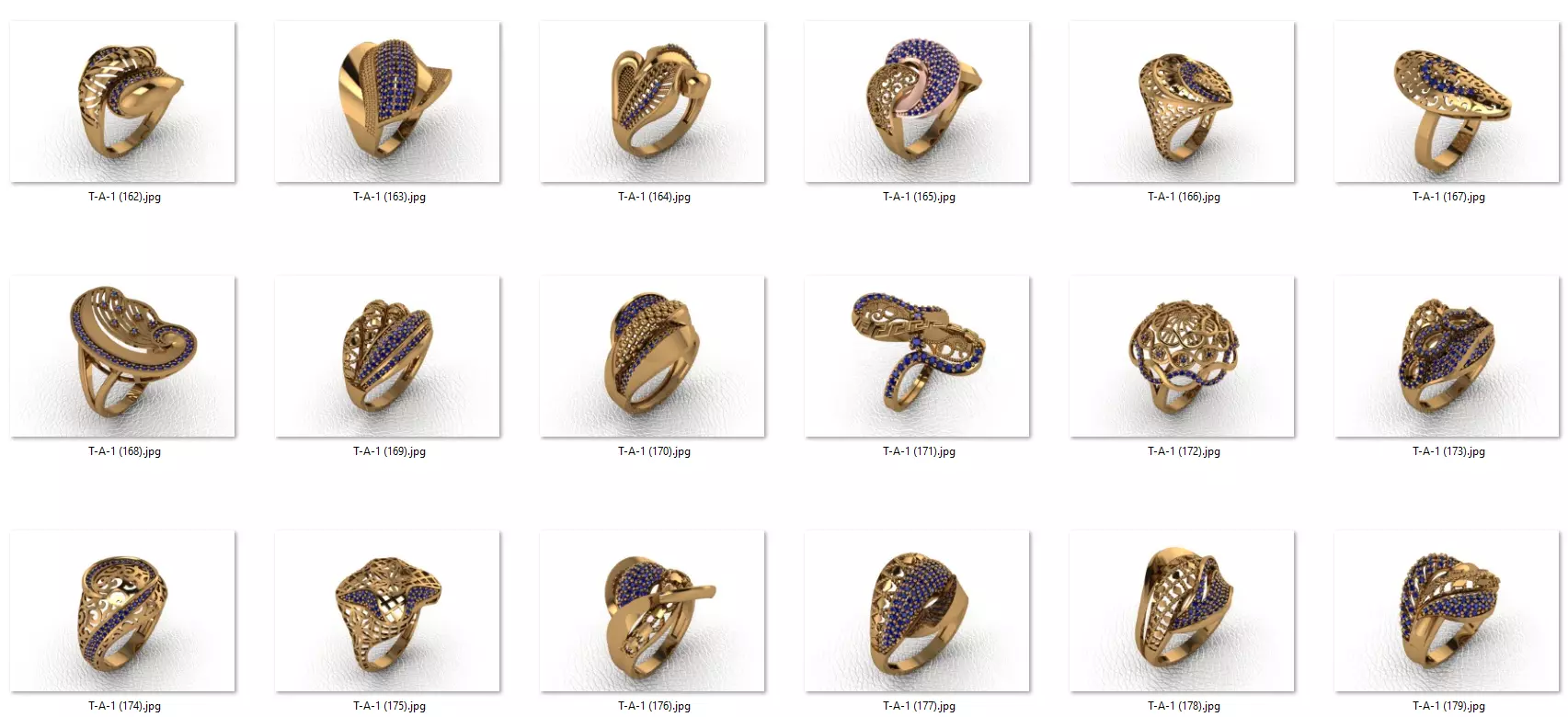 ring 25 pieces drawing 3d rihone drawing ring rings ring models 3D print model