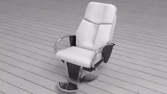 Leather Barber Chair 4K 3D model