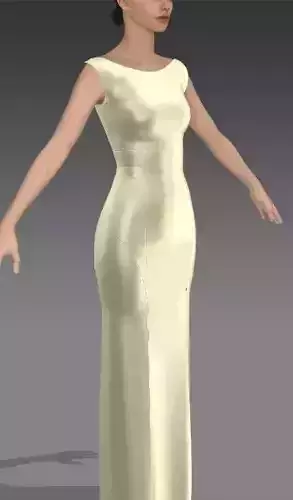 Dress zero slevee beige silk satin fabric color 