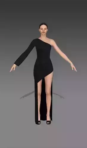 Asymetric dress  one shoulder   dress look