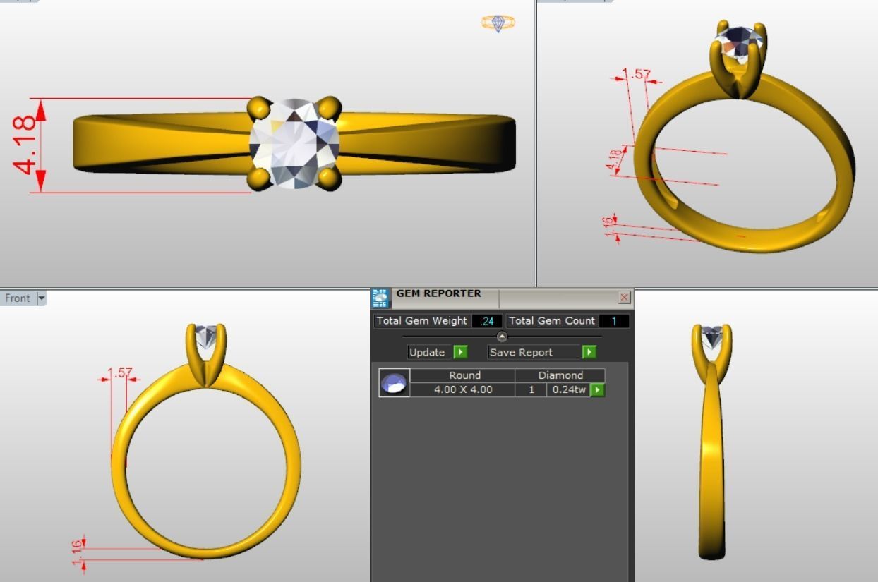 Rings Engagement  set 04 3D print model_15
