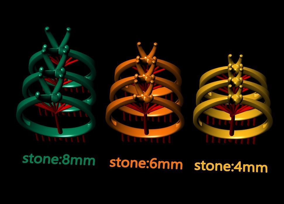 Rings Engagement  set 04 3D print model_20