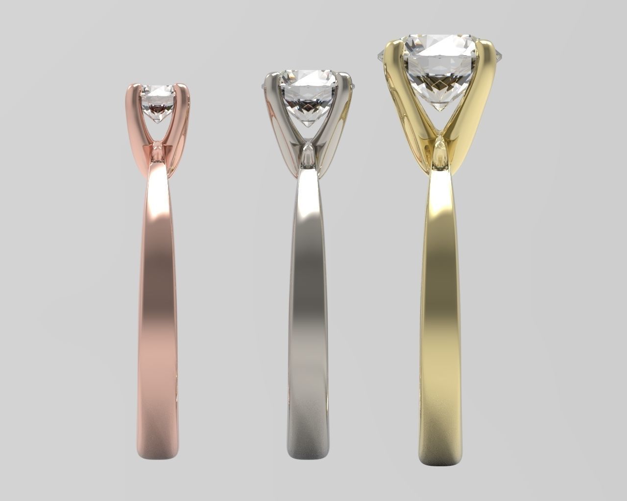 Rings Engagement  set 04 3D print model_1