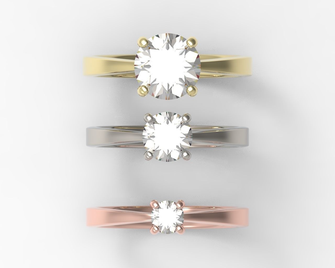 Rings Engagement  set 04 3D print model_2