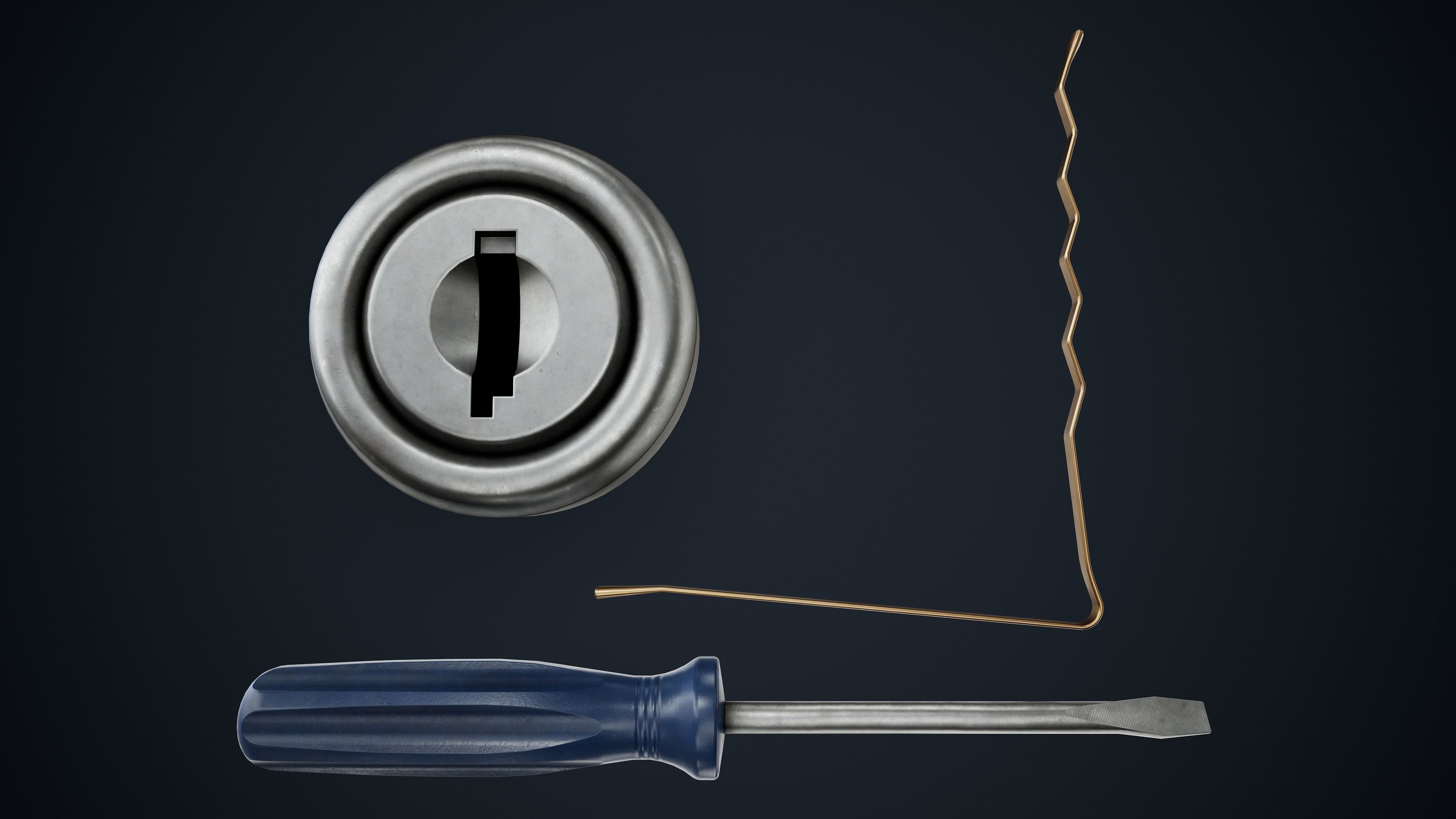 Lock Picking Low-poly 3D model_5